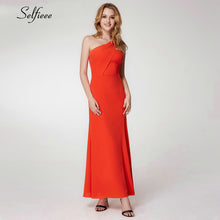 Load image into Gallery viewer, New Fashion Women Dress A-Line V-Neck Sleeveless Side Split Maxi Dress Sexy Orange Long Party Dress Vestidos De Festa 2019