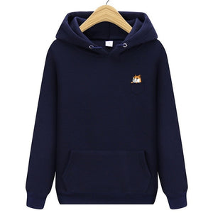 Autumn winter New brand Pocket Cat Letter Printed Hoodies men Casual Hoodies Sweatshirt Sportswear Male Fleece Hooded Jacket