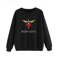 Load image into Gallery viewer, bon jovi sweatshirt women oversize swetshirt hoody ladies pullover autumn clothing black harajuku japanese style fashion