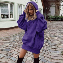 Load image into Gallery viewer, 2019 Women Long Hoodies Loose Sweatshirts Dress Punk Style Hooded Autumn Winter Sweatshirt Sudaderas Mujer Harajuku Clothes