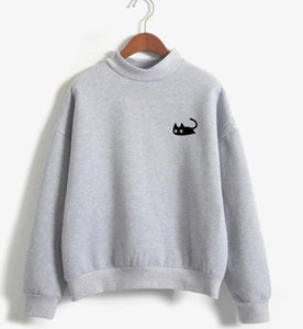 Hot Overhead Stylish Chic Cat Print Autumn Winter Casual Hoodies Sweatshirts Hoodies Jumper Pullover Lovers' Clothes For Gift