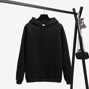 Warm Solid Color Hoodies Fashion Winter Sweatshirt Long Sleeve Hoodie Pullover Tops Blouse Soild Sweatshirts with Pocket