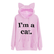 Load image into Gallery viewer, Women Cat Hoodie Long Sleeve Sweatshirt Jumper Coat Hooded Pullover Tops